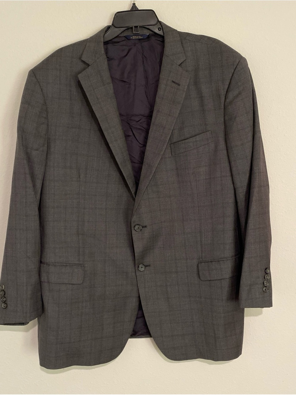 Brooks Brothers 1818 Madison Saxxon Wool Blazer Windowpane Men’s Made In USA 48R